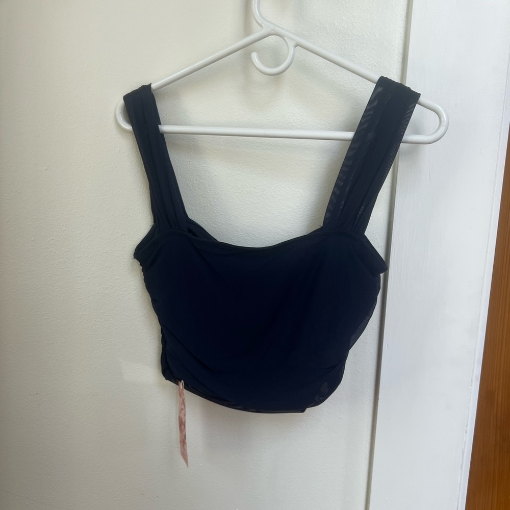 Navy blue Sleeveless Crop Top
